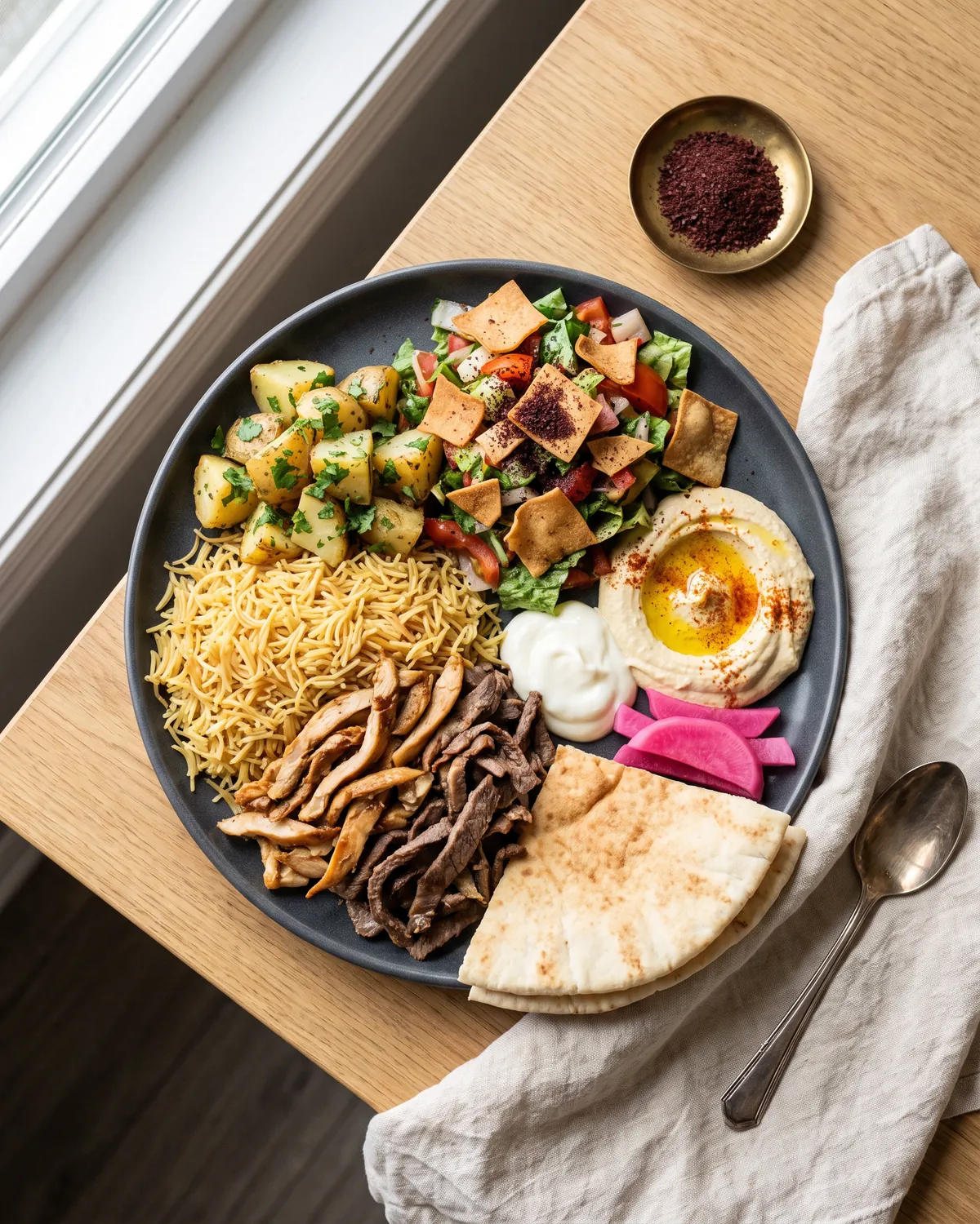 Assiette shawarma mixte