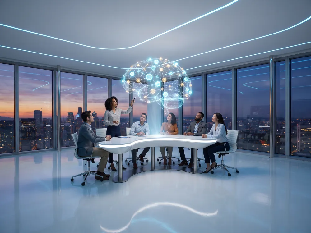 Illustration: a futuristic training room